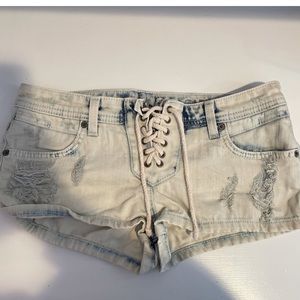CARMAR short denim lace up shorts